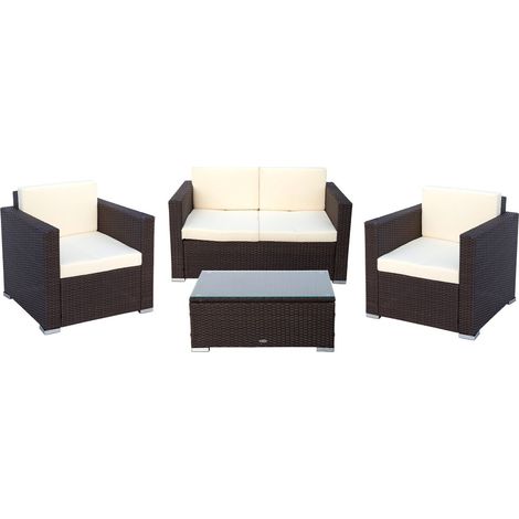 Aktive Garden Conjunto de Salón de Jardín Negro y Crema (1/5)