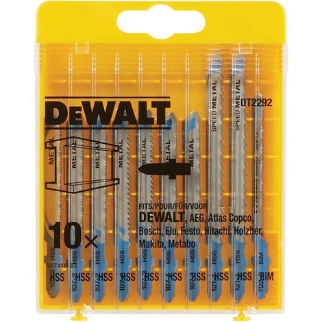 DEWALT LAVORAZIONE DEL LEGNO - SET LAME SEGHETTO - Cassetta composta da 10 lame assortite per metallo, DT2292-QZ (1/5)