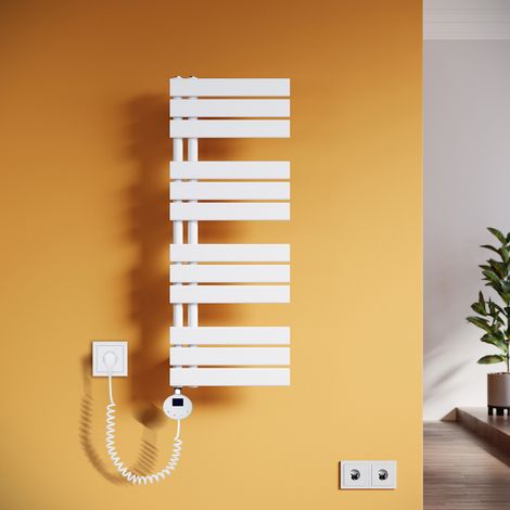 SONNI Handtuchheizkörper Elektrisch mit Heizstab Badheizkörper Elektrisch mit Temperatureinstellung Und Timer Weiß 1038x400mm (1/5)
