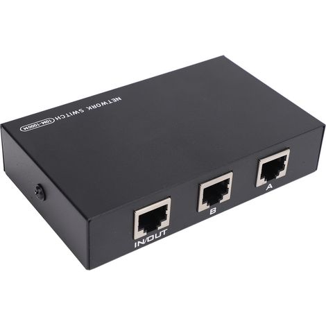 Commutateur réseau RJ45 2 en 1 sortie ou Hub de sélection de répartiteur Ethernet 100M 1000M pour la maison noir (1/5)
