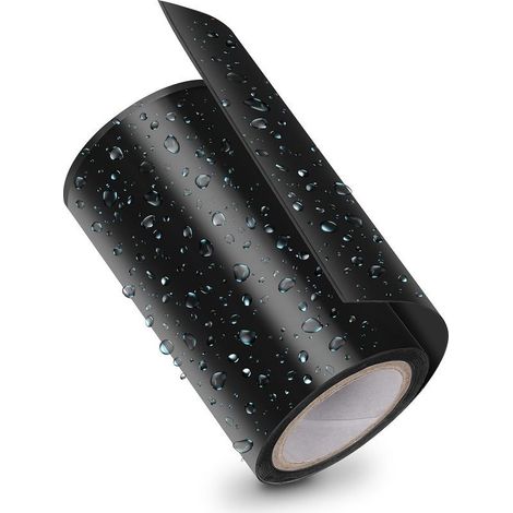 Bande imperméable noire (10cm x 150cm) Ultra Fort pour reparation des piscines et des tuyaux (bande de réparation d'urgence/bande d'étanchéité auto adhésive pour l'étanchéité sous l'eau) (1/5)