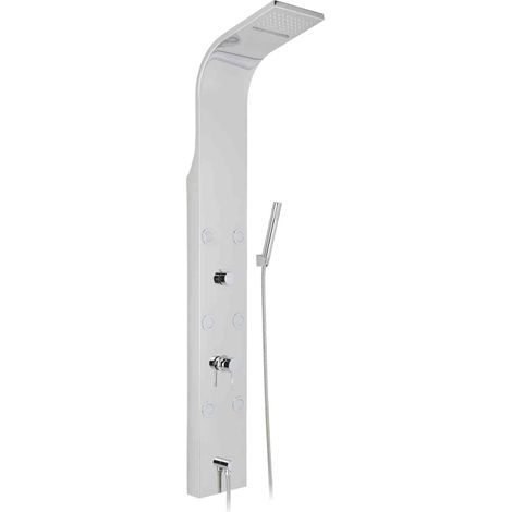 Columna ducha hidromasaje lluvia panel acero satinado mod. Elizabeth