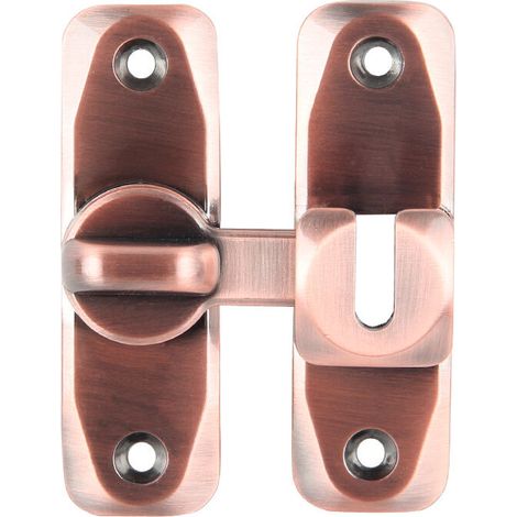 royaluxe - Boucle de verrouillage de porte à 90/180 degrés Boucle à angle droit Boucle de porte Boulon Serrure de porte de grange Serrure de porte coulissante Serrure d'armoire(bronze rouge) (1/3)