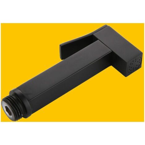 Pistolet Pulvérisateur de Bidet à Main Laiton Carré Kit Douchette WC Hygiène Montage Mural Eau Froide Toilette Bidet Spray Set avec Tuyau Douchette à Main Bidet,B Set (1/5)