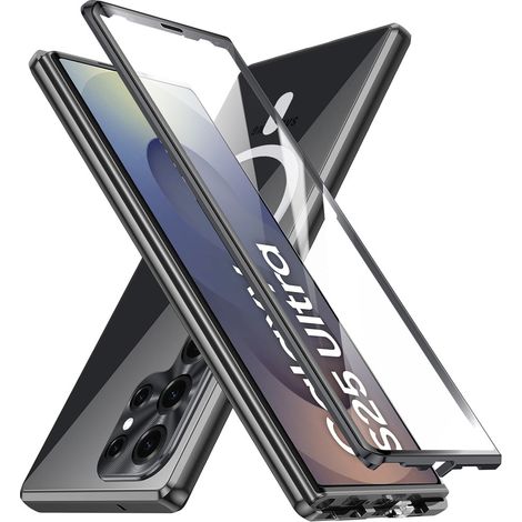 Custodia magnetica a doppio vetro MagSafe per Samsung Galaxy S25 Ultra, nera (1/5)