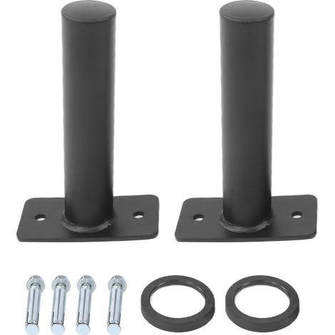 2 pièces Support de Barre en Acier Stable et Durable, Rack à Disques Gain de Place pour Salle de Sport et Fitness (1/5)
