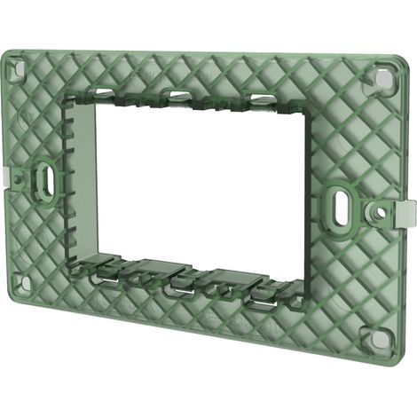 Supporto portafrutti 3 moduli 503 in plastica trasparente verde compatibile anche con Vimar Plana (1/2)