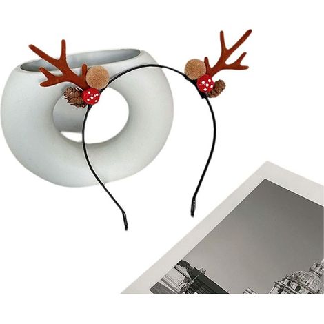 serre-tête mignon en forme de bois de cerf pour Noël et Halloween, accessoire pour cheveux, mèche de cheveux fine, pince à cheveux mignonne, coiffe (1/5)