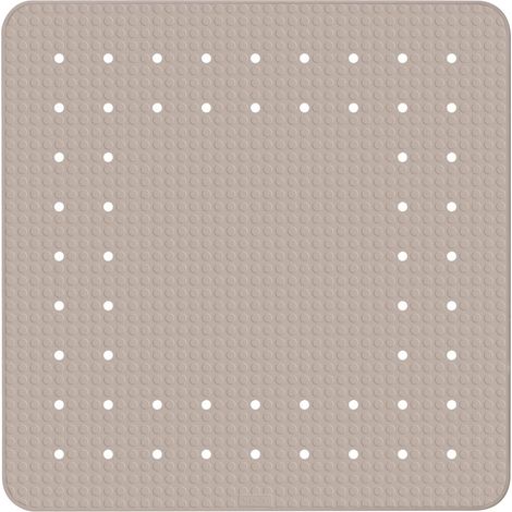 Tapis de douche Mirasol taupe - Tapis de douche antidérapant avec ventouses, Caoutchouc naturel, 54 x 54 cm, Taupe (1/5)
