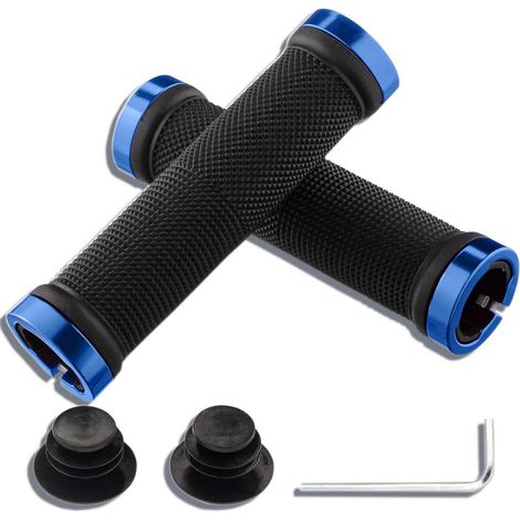 Fahrradgriffe MTB mit Aluminium Lock, rutschfest, für 22,2 mm Lenker, Blau (1/5)