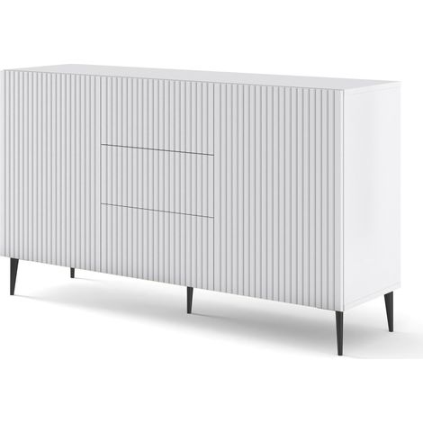MOBILE CASSETTIERA SOGGIORNO S. RAVENNA cm149x41x86h BIANCO OPACO PIEDINI NERI (1/5)