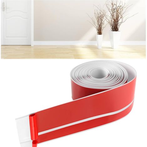 Plinthe PVC Souple Autoadhésive, 50x20mm 6M Plainte Adhesive, Flexible Plinthe Autocollante Adhesive, Souple Pliable Convient Baguette Finition pour Cuisine et Salle de Bain (1/5)