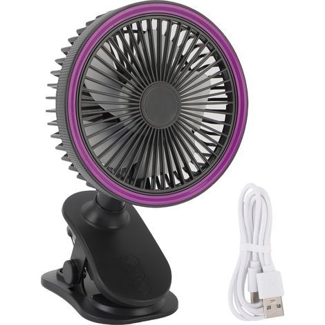 Tischventilator mit Klemme, leise, 360°-Drehung, USB-aufladbar, dunkelgrau (1/5)
