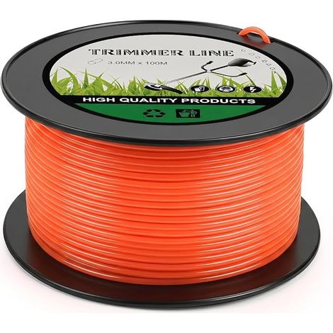 Ligne de coupe de gazon en nylon, ligne de brossage 3mm x 100m, fil de coupe de gazon carré twist pour pinceaux et éclisses (1/5)