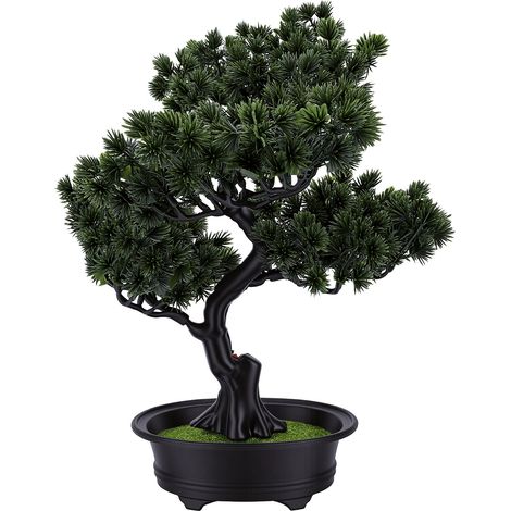 Bonsaï artificiel réaliste, petite plante d'intérieur avec pot, pour décorer la maison, le bureau ou une étagère. (1/5)