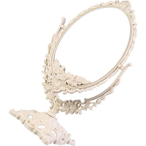 Miroir de Maquillage de Bureau Ajustable en Verre Haute Définition Style Européen Élégant Beige pour Coiffeuse et Décoration (1/5)