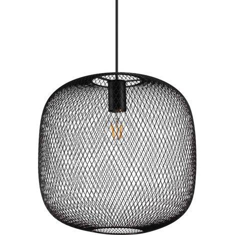 Ideal Lux NET Plafonnier suspendu à cadre métallique 34 cm noir