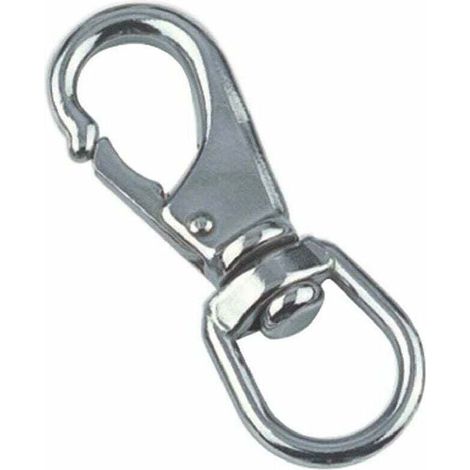 Mousqueton émerillon inox A4 - 1 pièce - 118 mm (1/2)