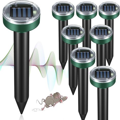 4 pièces Solar Ultrasons Pilote de taupe Imperméable Repousse les serpents Rongeurs Jardin - Version... (1/5)