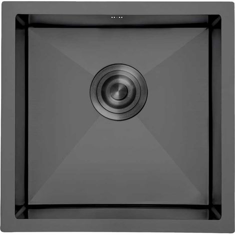 Fregadero Omega Bajo Encimera Insonorizado 20 cm Profundidad Negro Y Gris Gresinex Tamaño: 45x45 - Color: Negro Antracita