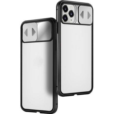 360° Magnet Full Slim Metall Case Handyhülle Handyschale mit Panzerglas Vorderseite und Rückseite + Kameraschutz Cover kompatibel mit Samsung Galaxy S20 (G980F)
