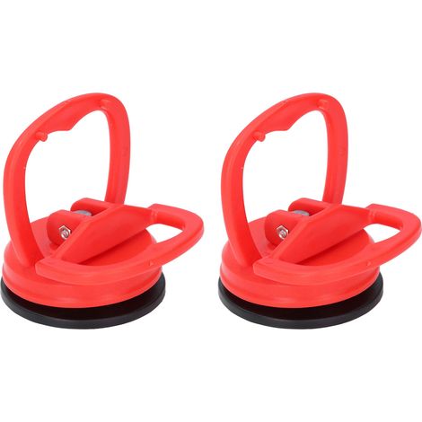 Lot de 2 ventouses de redressement de tôle, mini ventouse à forte aspiration pour vitre, carrelage et réparation de bosses (rouge) (1/5)