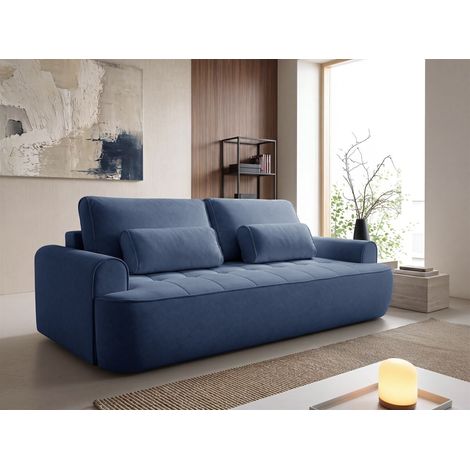 Sofa 3-Sitzer mit Schlaffunktion HUNTER in Stoff Cloud Blau (1/5)