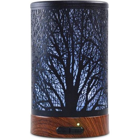 Ineasicer Ultrasonic Essential Oil Diffuser, Electric Metal Aromatherapy Diffuser with 7 Changing Colors, Timer and Automatic Shut-Off for Bedroom, Living Room, Spa, Yoga, Massage - 150ML Tree (1/5)