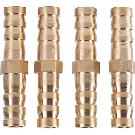 Reduzierstück für Schlauchanschluss aus Messing, Schlauchtülle, Reduzierstecker (8 mm-8 mm, 4 Stück) (1/4)