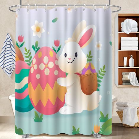 Rideau de bain en polyester 180x180 stylé voile de douche pour mur irrégulier (1/5)