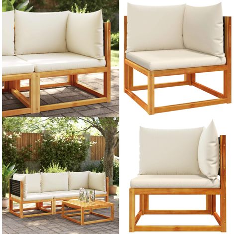 Canapé d'angle de jardin avec coussins bois massif d'acacia - Canapé De Jardin - Salon De Jardin - Mobilier De Jardin - Meubles De Jardin - Acacia - Home & Living (1/5)