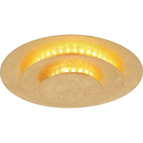Plafonnier semi-encastré LED intégré de 18 cm, couleurs dorées, LED 3 000 K (1/5)