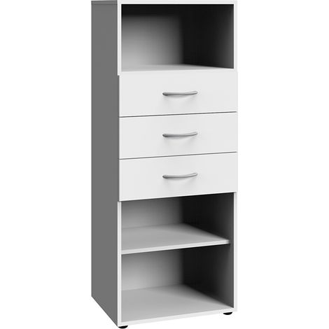 Regal weiß MIAMI-43, B/H/T ca. 45/126/40 cm (1/3)