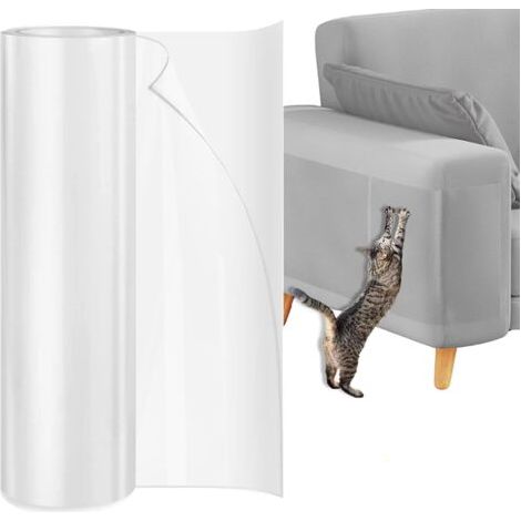 30cm270cm Petslucent Anti Griffe Chat Canapé - Protection Canape Chat Anti Griffe, Sticker Transparent Autocollant pour Meubles Porte Mur Canapé Tapis (1/5)
