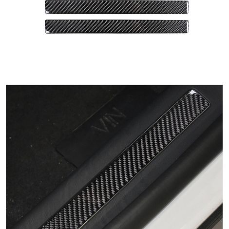 (Bande de seuil) compatible avec Ford Mustang Mach-E Mach E 2021 2022 - Autocollants de protection en fibre de carbone noire - Accessoires décoratifs (1/5)