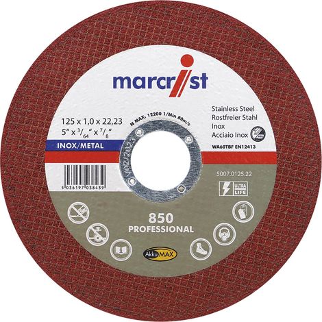 Marcrist Trennscheiben 125x1mm Set Inox Spezial Ultradünn, Handtrennscheiben gerade Form - 25 Stück (1/5)