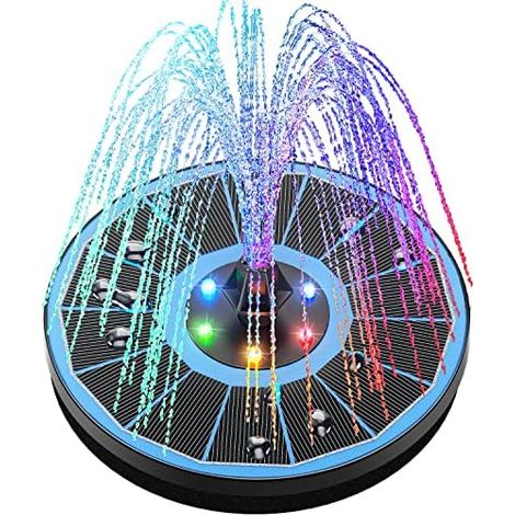 Solar Fountain Pump, Solar Floating Outdoor Fountain 3.5W Solar Pond Pump with 8 Nozzles for Bird Bath Aquarium Pond Pool Patio Garden Fountain Garden Decoration (1/5)