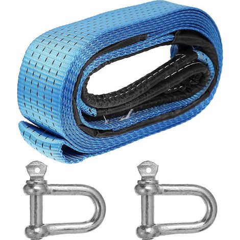 Corde de remorquage bleue pour voiture, compatible avec les situations d'urgence, 1 jeu en nylon résistant. (1/5)