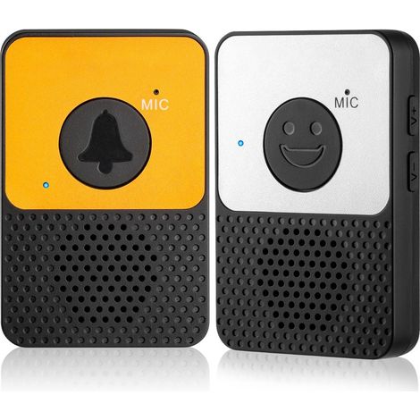 Interphone vocal sans fil D30, sonnette, volume réglable, communication bidirectionnelle, jaune-AquaForge