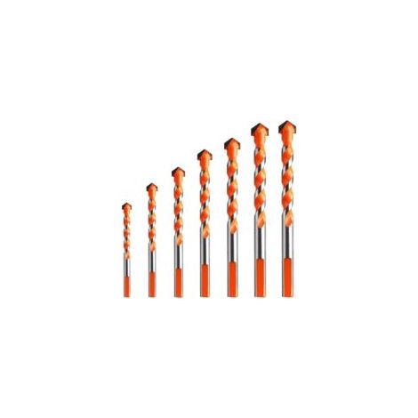 Set mit 7 Hartmetall-Steinbohrern, Mehrkomponenten-Bohrern, Dreieckbohrern für Metall, geeignet für Keramikfliesen, Beton, Ziegel, Glas, Kunststoffe usw. - Crezuo