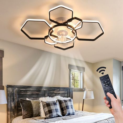 145-W-Deckenventilator mit Beleuchtung, dimmbare Einbauleuchte mit Fernbedienung und App-Steuerung, 6 Windgeschwindigkeiten, 103 cm (1/5)