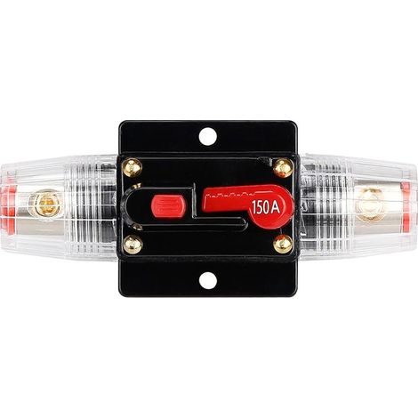 Disjoncteur audio 150 A, porte-fusible 12 V-24 V CC, disjoncteur enfichable avec bouton de réinitialisation (1/5)