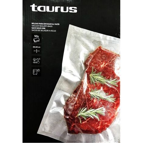 Taurus 999261000 - Pack pack vacuum pouches 20x30 cm, 50 Stück, sous-vide, für Lebensmittelkonservierung of foodstuffs