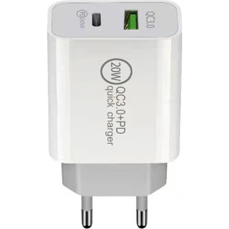 Chargeur - Adaptateur USB Type C - 20W - Quick Charge 3.0 - 2 Ports (1/5)