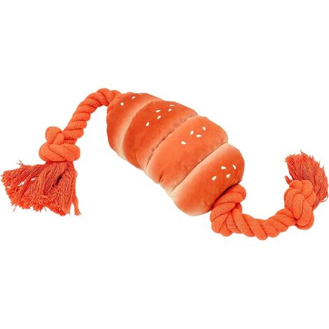 Squeaky Rope Dog Chew Toy, Bread Shape (1/5)