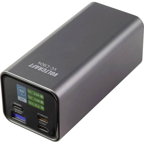 VOLTCRAFT VC-C904 Powerbank (batterie supplémentaire) 20000 mAh Power Delivery 3.0 Li-Ion gris (mat)