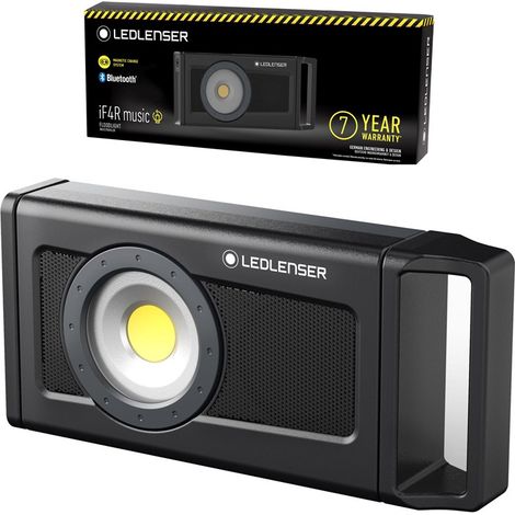 LEDLENSER iF4R music Aufladbarer Profi-Baustrahler mit Lautsprecher und 5 Helligkeitsstufen