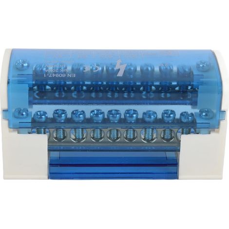 Barre Omnibus Monophasée 250-450 V – 11 Positions avec Bornier à Vis et Rail DIN – Boîte de Distribution Électrique 2 Rangées pour Câblage Industriel et Projets Électriques (1/5)