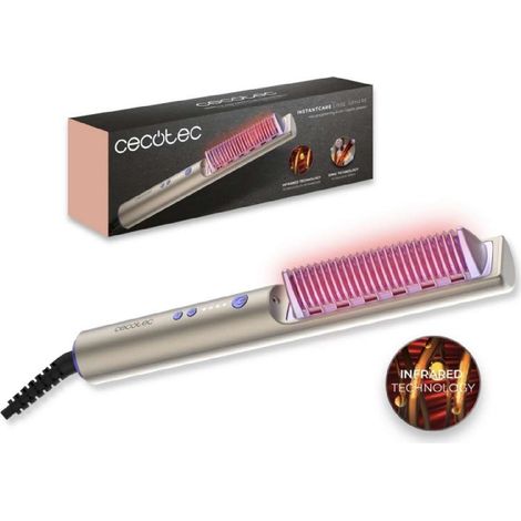 Cecotec Cepillo Alisador con Infrarrojos e Iones InstantCare Lisse iSphere. 3 Ajustes de Temperatura 140º-170ºC-200ºC