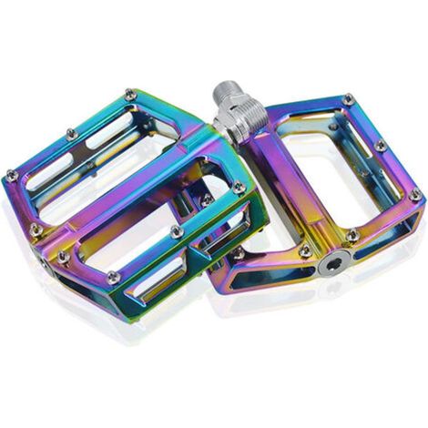 Pédales de vélo universelles, plates-formes larges antidérapantes durables pour VTT, pédales de montagne pliantes et robustes pour vélo tout-terrain, route et descente (1/4)